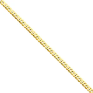 JewelryWeb 14k Yellow Gold 4.6mm Solid Polished Flat Curb Chain Anklet 9 Inch Lobster Claw-Anklet for Women and Men