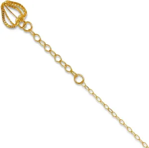 JewelryWeb 14k Yellow Gold Polished Spring-Ring Oval Link Chain With Sparkle Cut Open Love Heart Cage With 1in Ext Anklet-Anklet for Women and Men