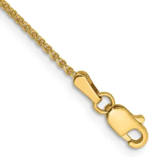 JewelryWeb 14k Yellow Gold Solid 1.2mm Round Spiga Chain Anklet 9 Inch Lobster Claw-Anklet for Women and Men