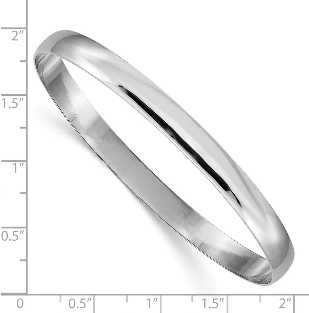 JewelryWeb 14k Yellow Gold Solid Half Round Slip On Bangle Bracelet Cuff-Bracelet for Women in