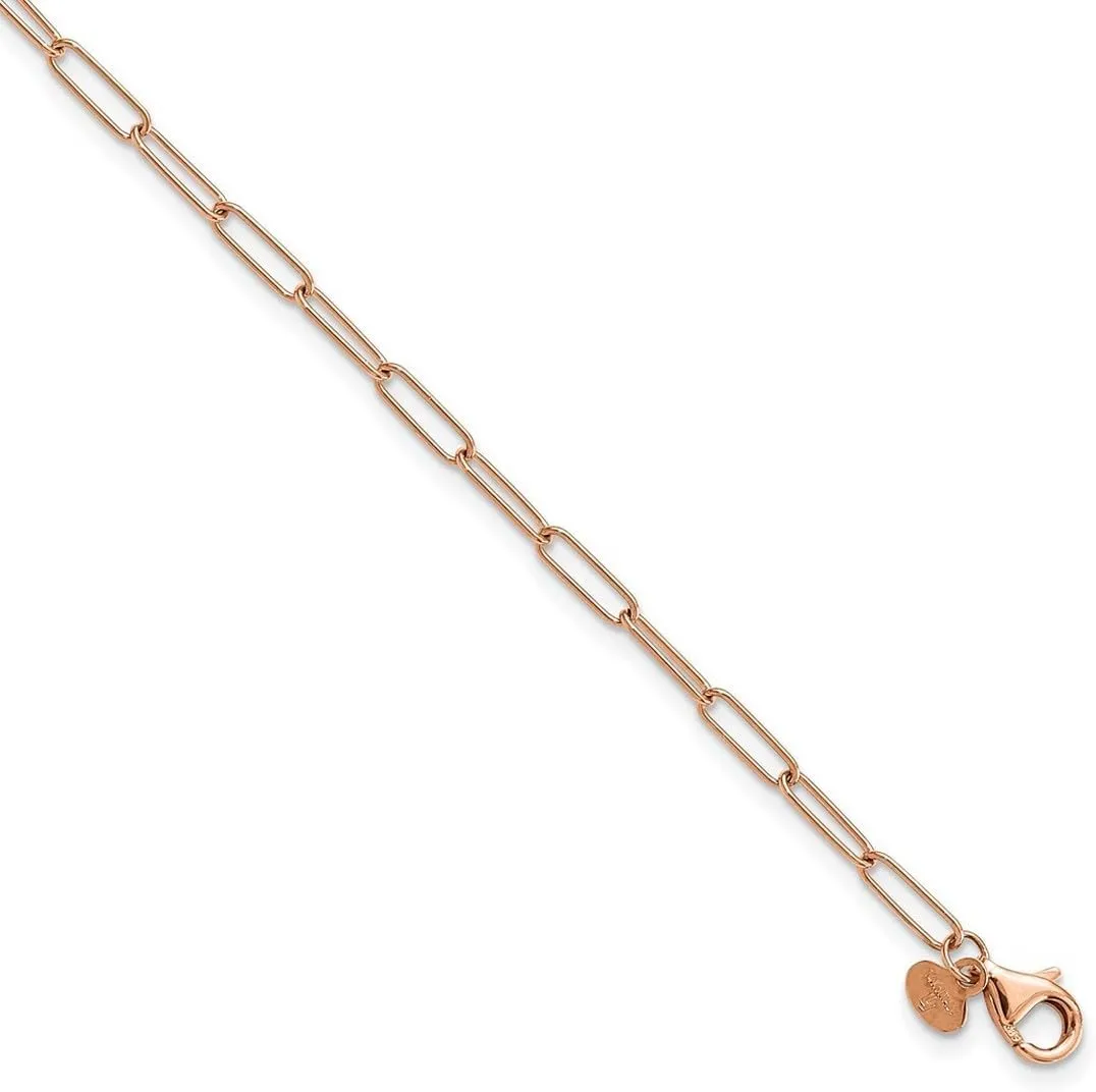 JewelryWeb 2.59mm 14k Rose Gold Polished Fancy Link Anklet 10 Inch-Anklet for Women