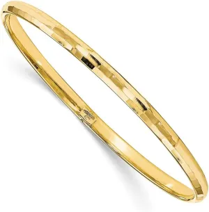 JewelryWeb 4.25mm 10k Solid Yellow Gold Slip on Polished Bangle Bracelet Cuff-Bracelet for Women
