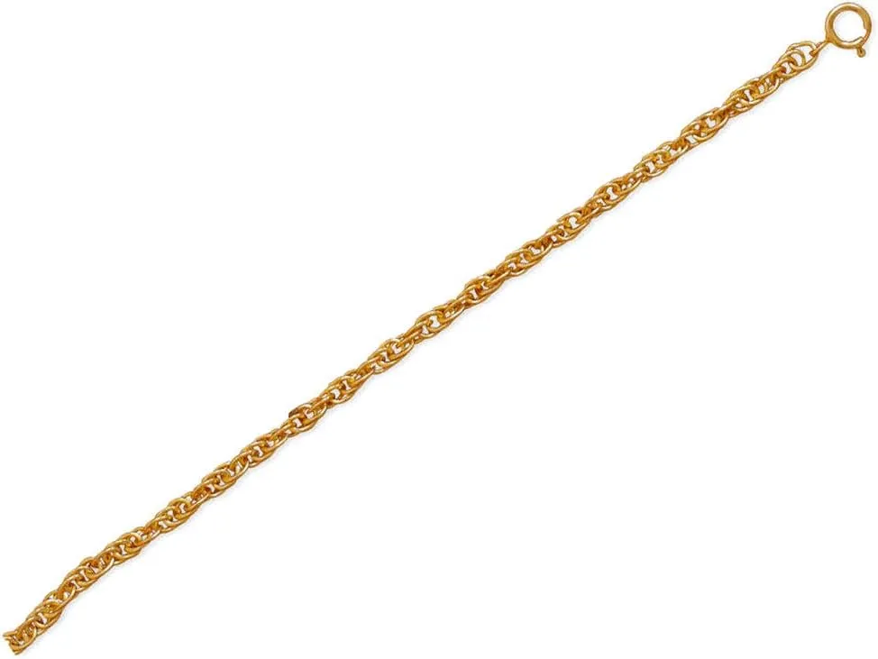 JewelryWeb 9 Inch   1 Inch Extention 14/20 Gold Filled 2.25mm Rope Chain Anklet Spring-Ring Closure-Anklet for Women and Men