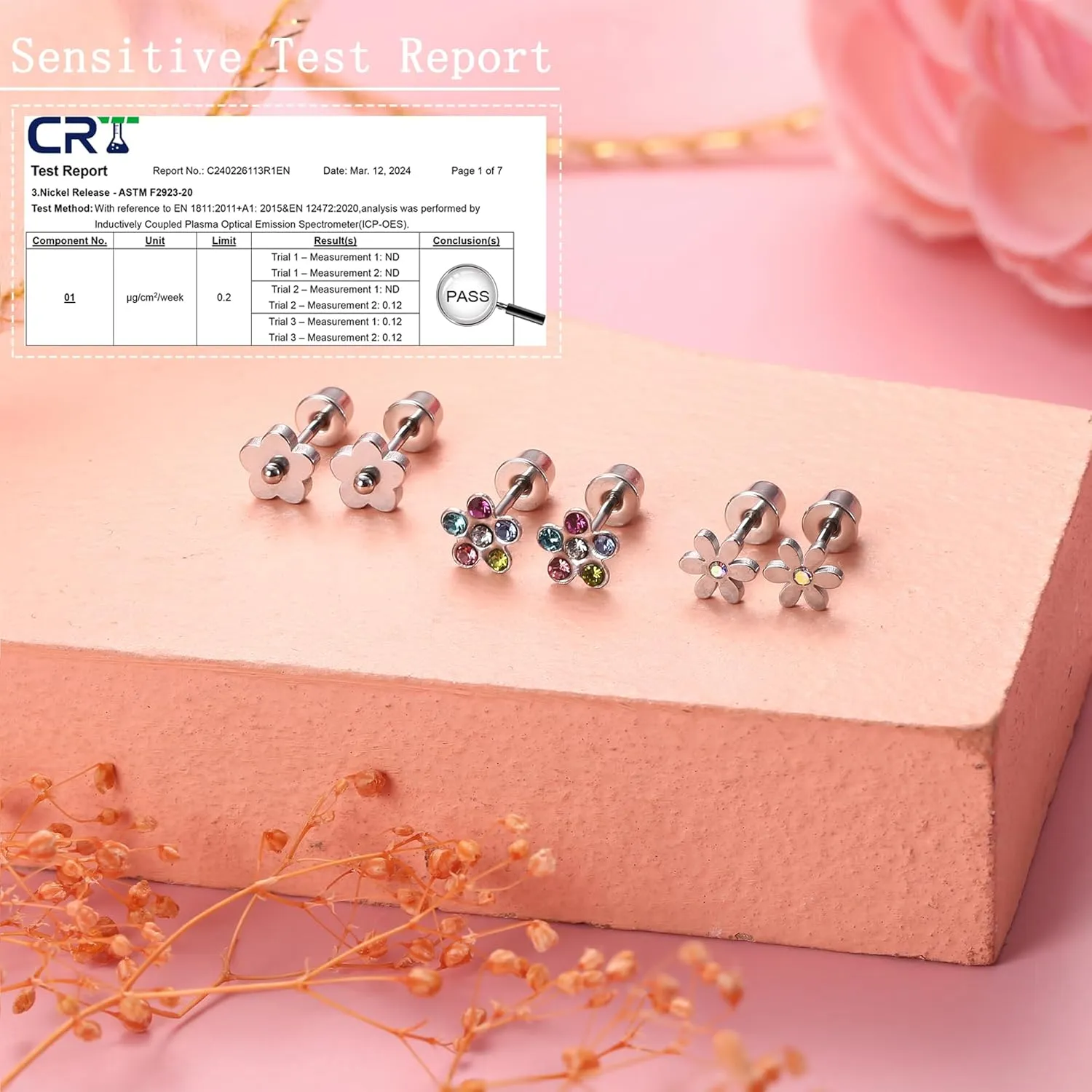 Jstyle 24 Pairs Hypoallergenic Screw Back Earrings for Girls Women Surgical Steel Tiny Heart Flower Flat Back Stud Earrings Cute Hoop Earrings Jewelry Set