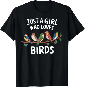 Just A Girl Who Loves Birds Birding Bird Watching T-Shirt