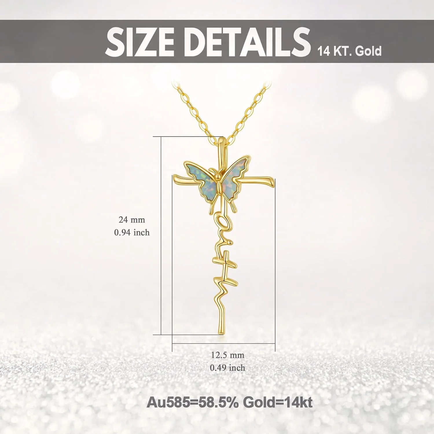 KECHO Gold Cross Necklace for Women 14k Gold Rose Flower Cross Necklace Fine Gold Religious Cross Pendant Chain Jewelry Christmas Gifts for Women