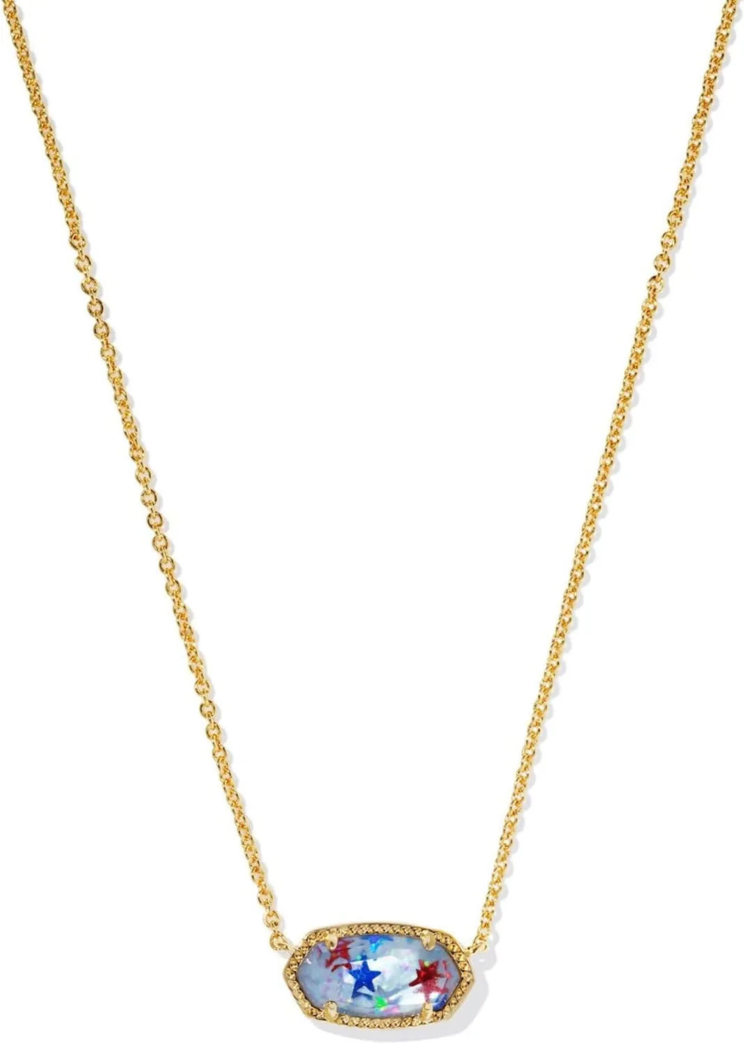 Kendra Scott Womens Elisa Pendant Necklace Gold Red White Blue Illusion One Size