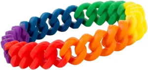 KESYOO 1Pc Rainbow Color Silicone Bracelet Colorful Chain Link Bangle Wristlet for Women Men Durable Comfortable Parties Events