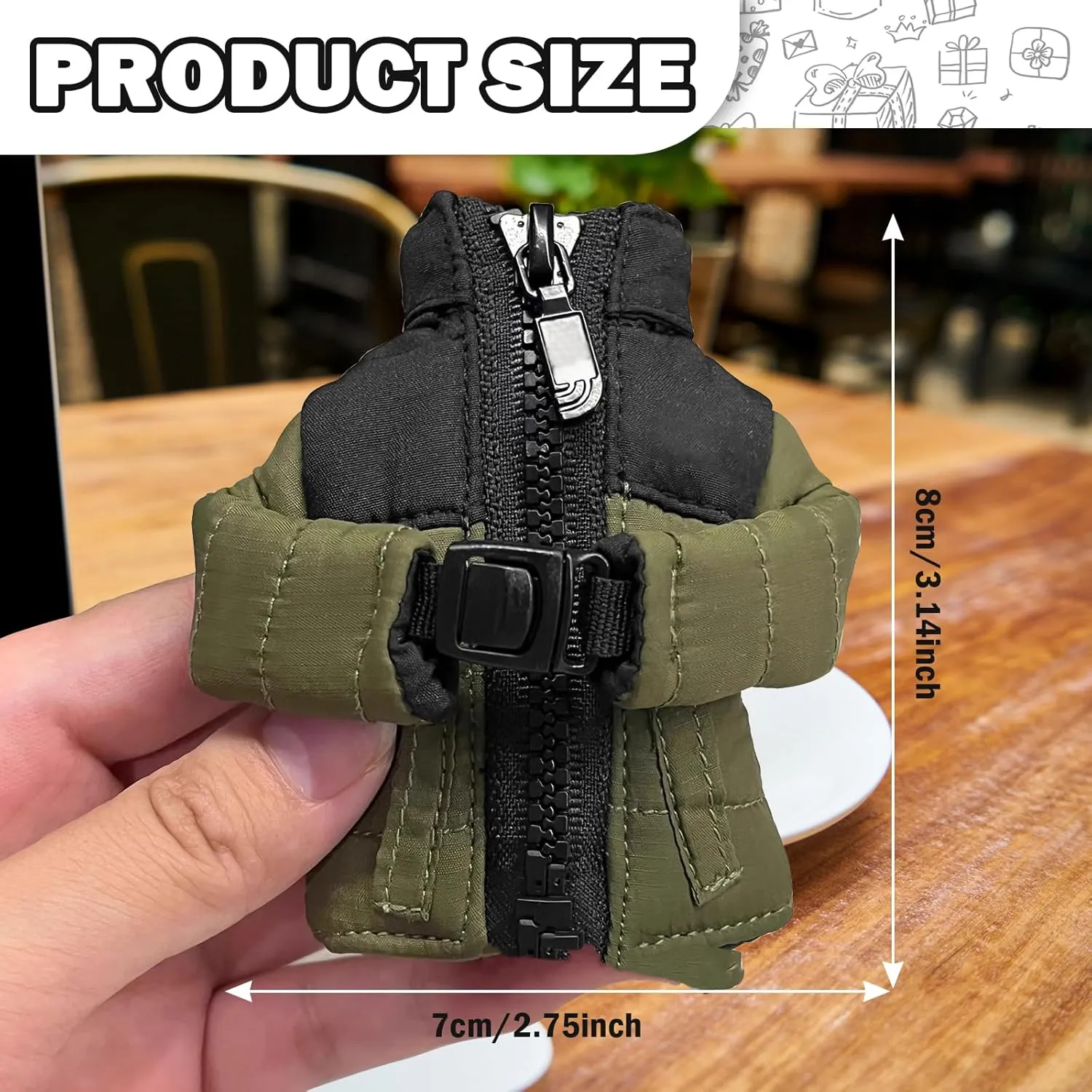 Keychain Charm Mini Down Coat, Unique Funny Key Jacket Gifts, Cool Leather Mini Jacket Mens Keychain