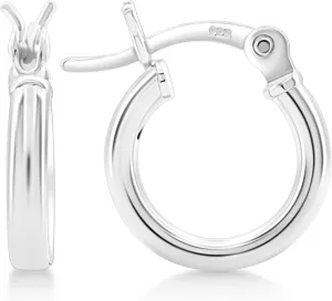 KEZEF 925 Silver Hoop Earrings for Women - Small & Large Sterling Silver Hoop Earrings for Men - Hypoallergenic Silver Earrings Available in 10mm-50mm