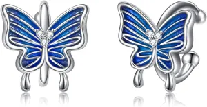 KZX Butterfly Ear Cuff Earrings 925 Sterling Silver Non Pierced for Women Butterfly Wrap Hoop Huggie Earrings Minimalist Jewelry for Women