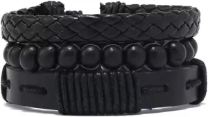 Leather Bracelet For Men Men Hand-woven Bracelets, Retro Leather Bracelets Adjustable Leather Rope 