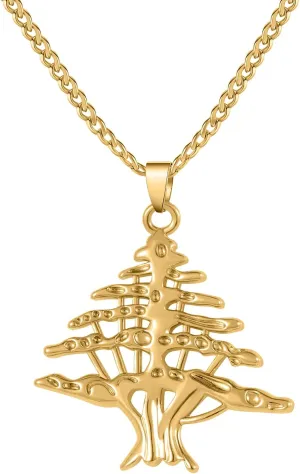 Lebanese Cedar Tree Pendant Necklace Lebanon National Emblem Charm Necklace Lebanon Coat Of Arms Necklace Gift For Him Her Birthday