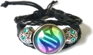 LERYDESI Mega stone bracelet jewelry custom picture gift Black dark brown braided leather customized art pendant Unique Friendship Jewelry