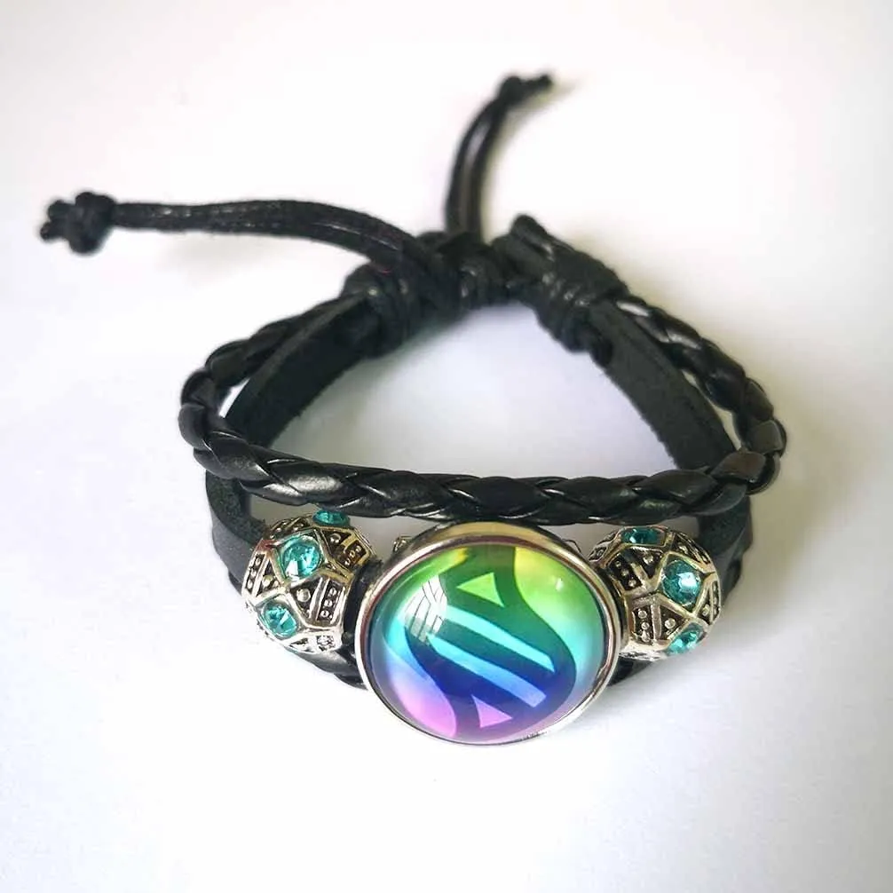 LERYDESI Mega stone bracelet jewelry custom picture gift Black dark brown braided leather customized art pendant Unique Friendship Jewelry