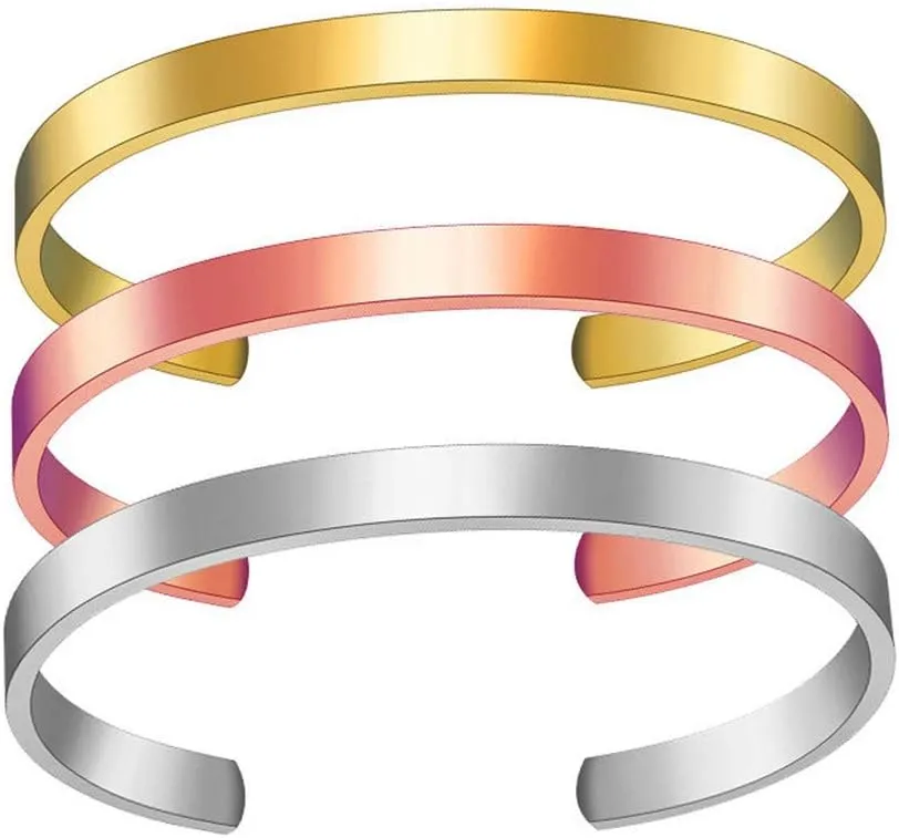 LF Personalized Cuff Bracelet Bangle - Stainless Steel Name Date Quote Customized Polished C Open Cuff Bangle Bracelets for Men Women Unisex,Free Engraving