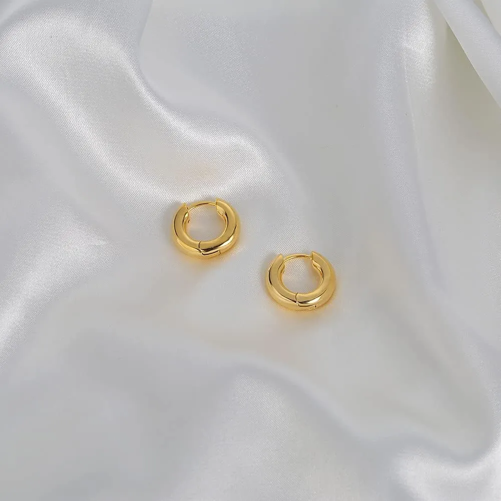 LILIE&WHITE Chunky Gold Hoop Earrings for Women Cute Fashion Hypoallergenic earrings Minimalist Jewelry Gift