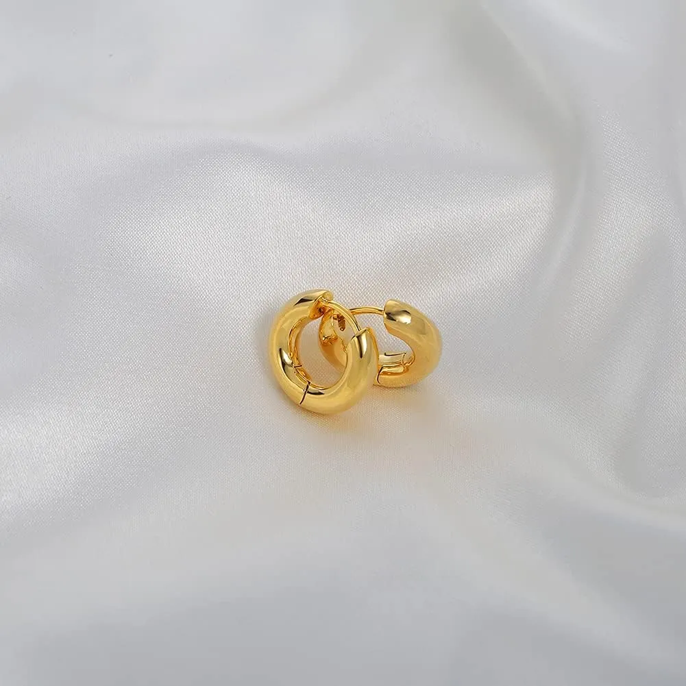 LILIE&WHITE Chunky Gold Hoop Earrings for Women Cute Fashion Hypoallergenic earrings Minimalist Jewelry Gift