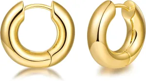 LILIE&WHITE Chunky Gold Hoop Earrings for Women Cute Fashion Hypoallergenic earrings Minimalist Jewelry Gift