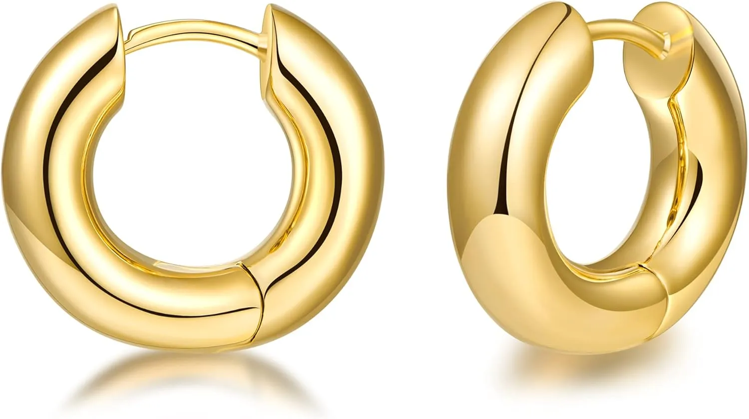 LILIE&WHITE Chunky Gold Hoop Earrings for Women Cute Fashion Hypoallergenic earrings Minimalist Jewelry Gift