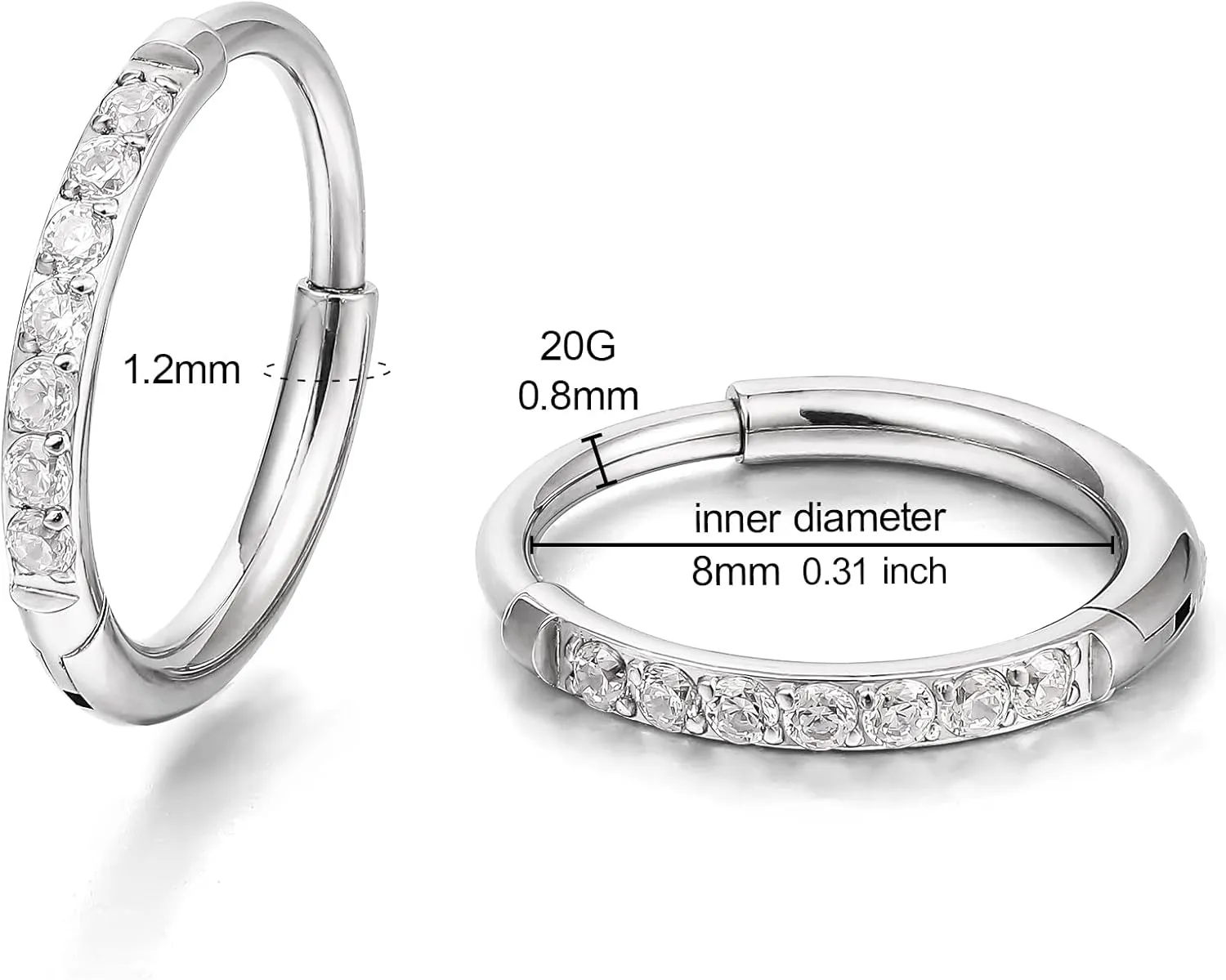 Limerencia Titanium Hoop Earrings for Women,Hypoallergenic G23 Implant Grade Pure Titanium Huggie Lightweight Hoop Earrings for Women Men Sensitive Ears