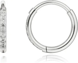 Limerencia Titanium Hoop Earrings for Women,Hypoallergenic G23 Implant Grade Pure Titanium Huggie Lightweight Hoop Earrings for Women Men Sensitive Ears