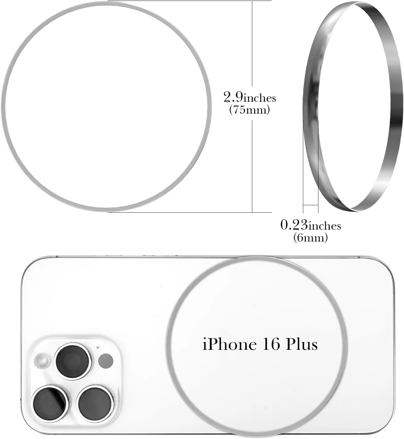 Linkidea Plus Size Bangle Bracelets Set for Women, Set of 8 Stainless Steel Extra Large Round Bangles