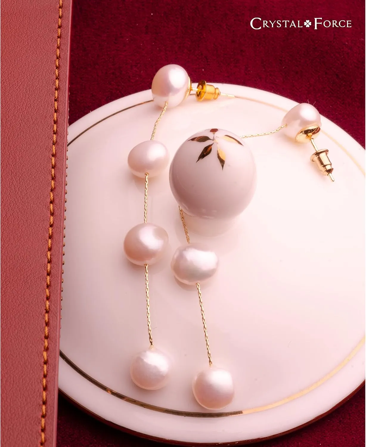 Long Pearl Dangle Earrings for Women 14K Gold Plated Sterling Silver Post Pearl Drop Tassel Earrings for Bridal Wedding