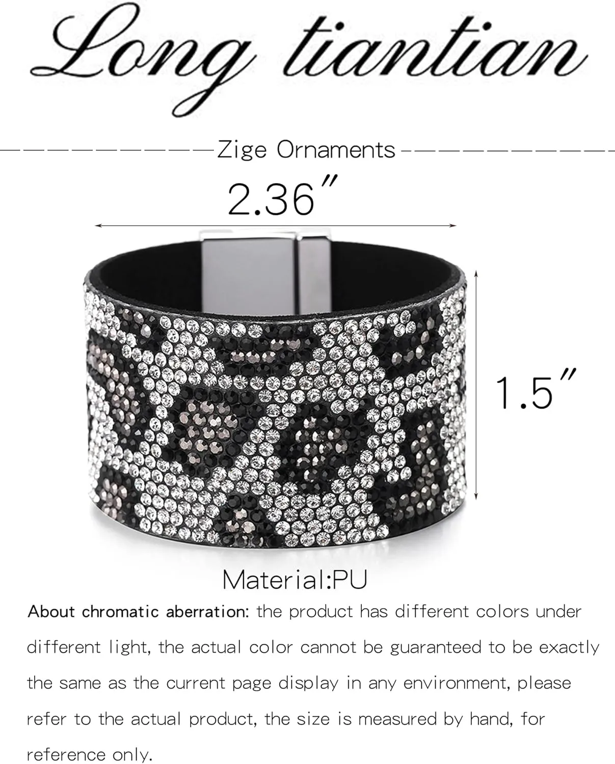 Long tiantian Bracelets for Women Trendy Boho Jewelry for Women Rhinestone Cuff Bangle Bracelets for Women Boho Leather Wrap Bracelets Christmas Gifts Stocking Stuffers
