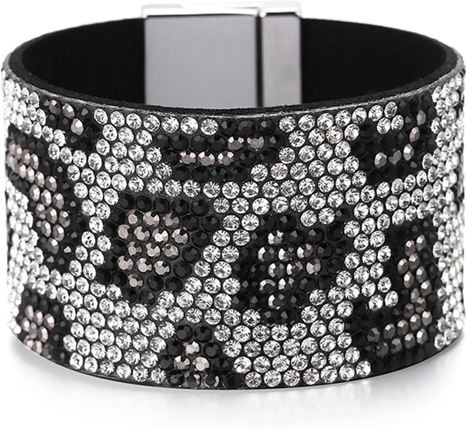 Long tiantian Bracelets for Women Trendy Boho Jewelry for Women Rhinestone Cuff Bangle Bracelets for Women Boho Leather Wrap Bracelets Christmas Gifts Stocking Stuffers