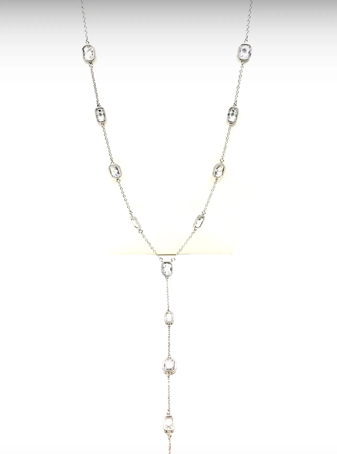 Long Y Crystal Necklace