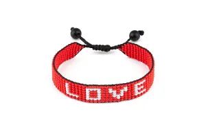 LOVE Hand Woven Bracelet - Adjustable Braided Friendship Bracelet - Unique and Meaningful Gift for Loved Ones, Friends, and Family Members - Handmade with Love and Care