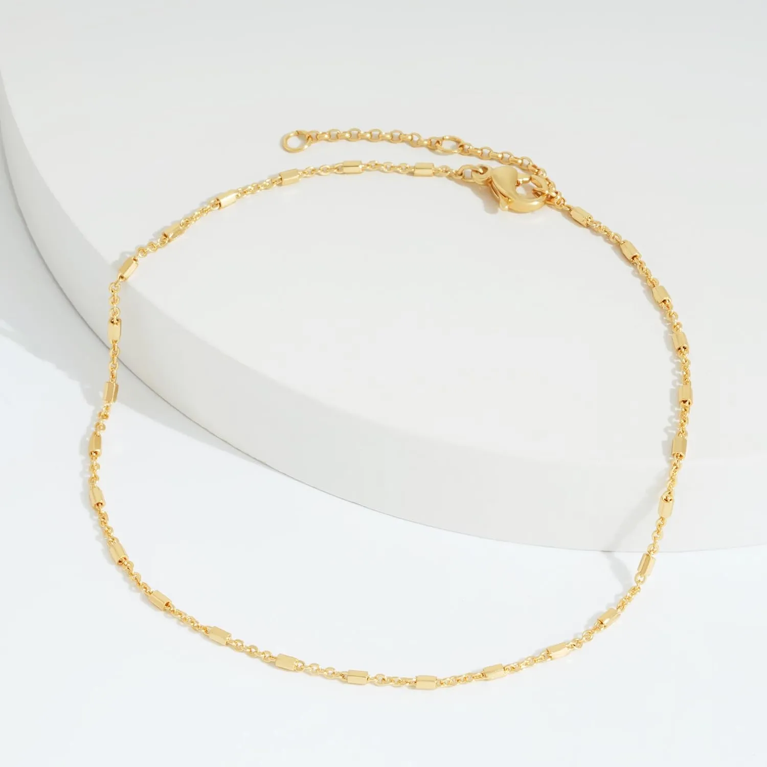 LOYATA Anklet Bracelet 14K Gold Plated Dainty Anklet Chain Waterproof Gold Chain Anklet for Women Cuban Beach Anklet Jewelry Gifts for Women