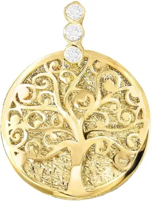 Lucchetta - 14k Gold Tree of Life Pendant with Sapphires - Authentic Charm Jewelry from Italy