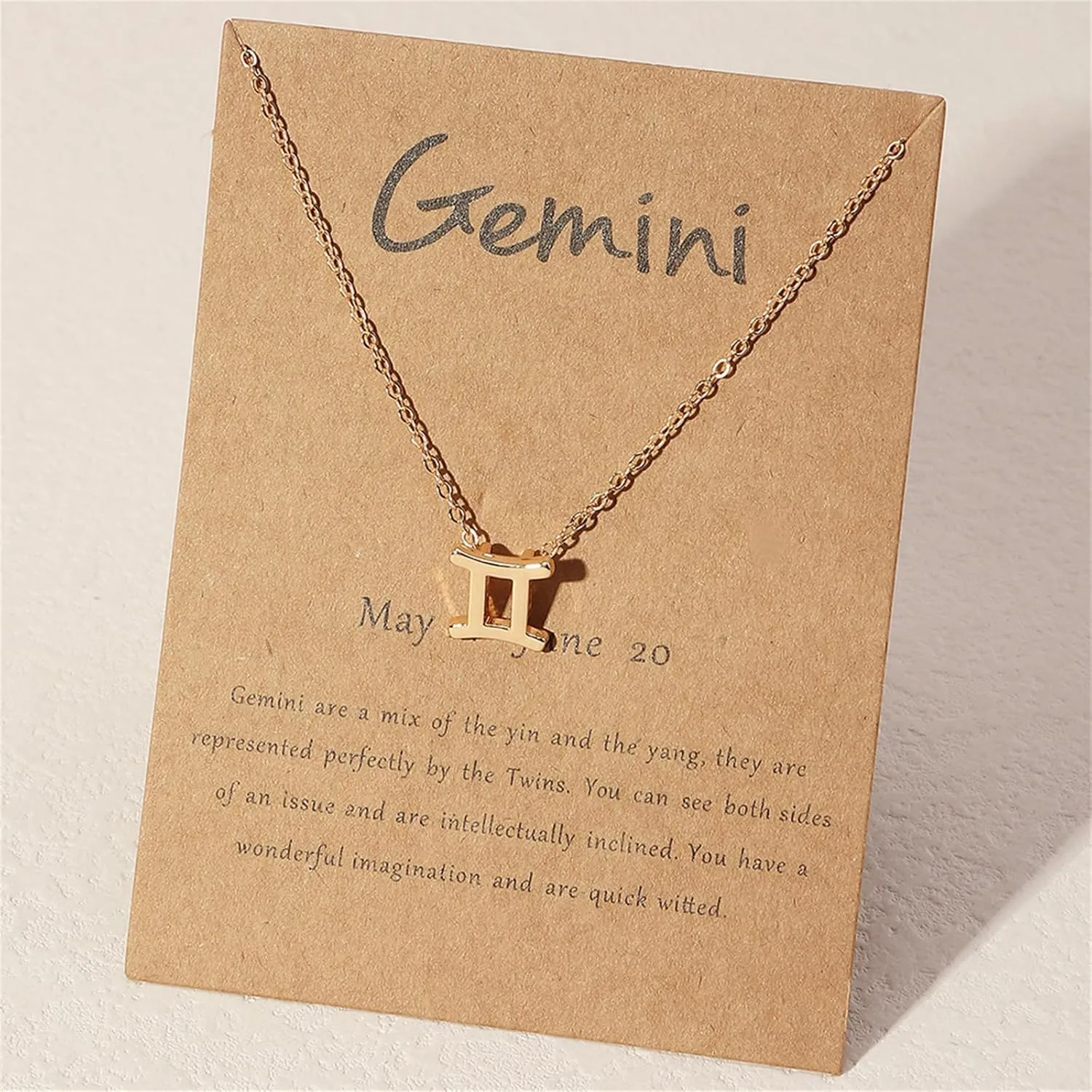 Luck 18K Gold Plated Zodiac Necklaces for Women Minimalist Handmade Charm 12 Constellations With Star Astrology Horoscope Wish Card Choker Necklaces Anniversary Friendship Gift