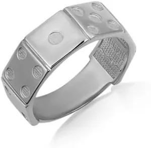 Lucky 6 Sided Dice Band Fine Ring Real Solid 10K Gold