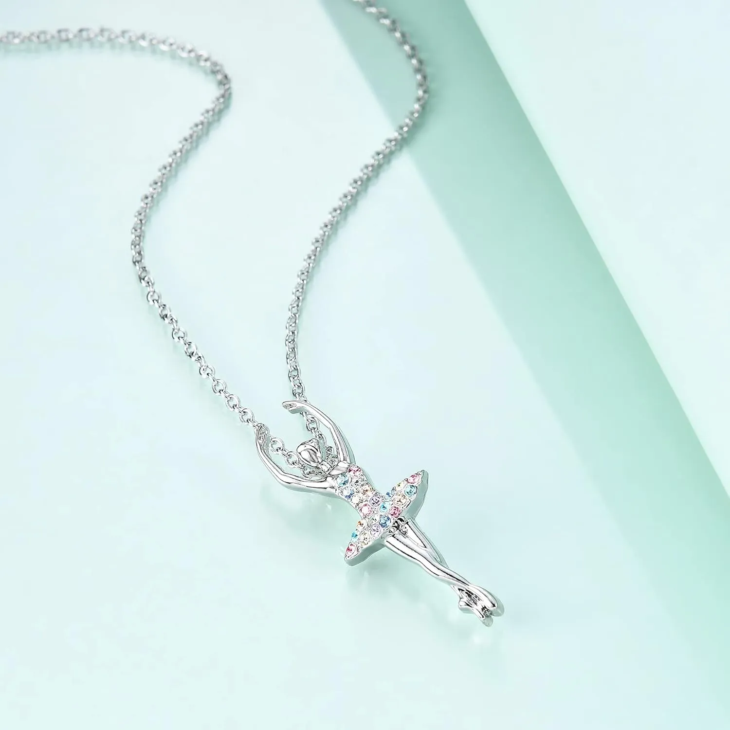 luomart Girls Necklace Ballerina Dance Recital Gifts for Women,Ballet Dancer Pendant Jewelry for Sister Mom Friends