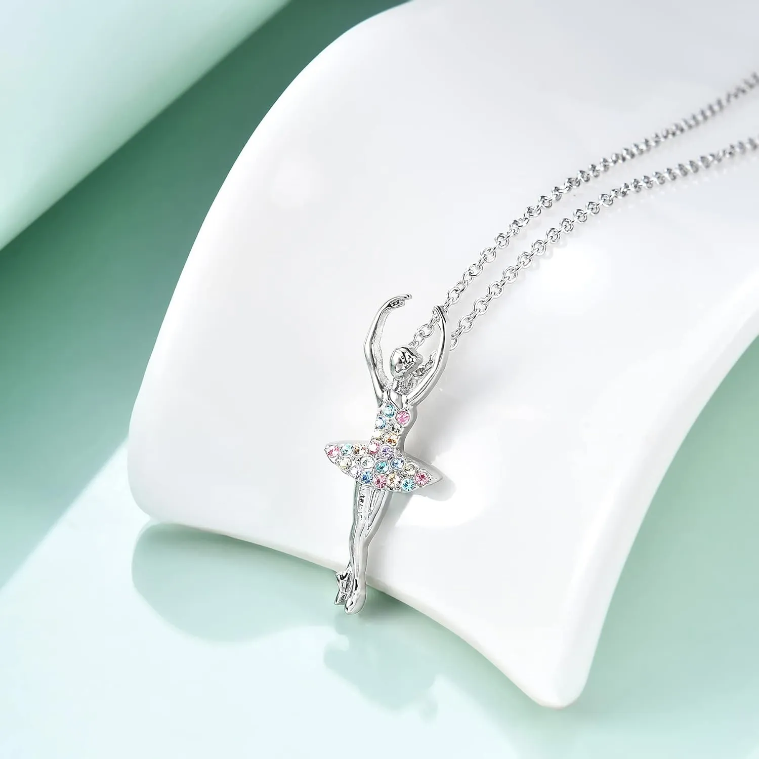 luomart Girls Necklace Ballerina Dance Recital Gifts for Women,Ballet Dancer Pendant Jewelry for Sister Mom Friends