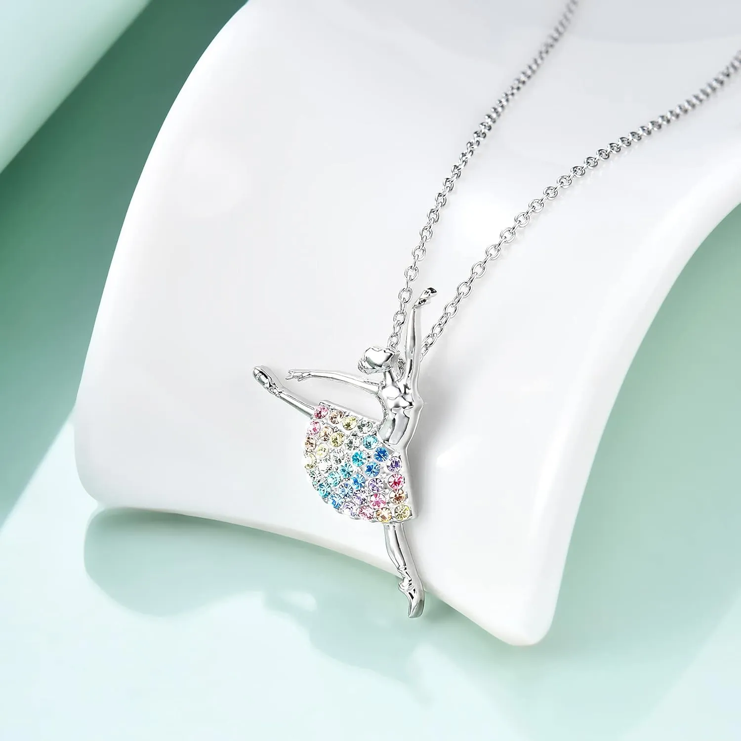 luomart Girls Necklace Ballerina Dance Recital Gifts for Women,Ballet Dancer Pendant Jewelry for Sister Mom Friends
