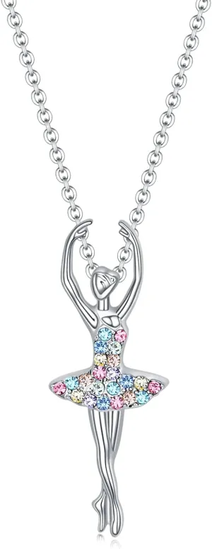 luomart Girls Necklace Ballerina Dance Recital Gifts for Women,Ballet Dancer Pendant Jewelry for Sister Mom Friends