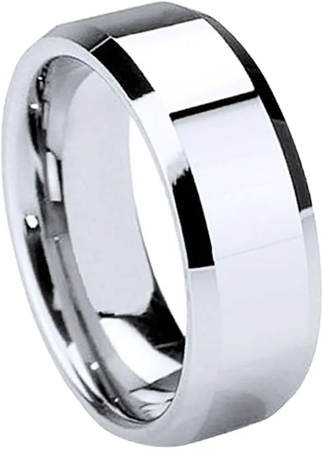 MABELLA Couples Rings Her Halo CZ Sterling Silver Engagement Wedding Ring Sets His Stainless Steel Bands