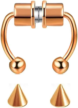 Magnetic Septum Nose Ring Horseshoe Stainless Steel Faux Fake Nose Septum Rings Non-Pierced Clip On Nose Hoop Ring