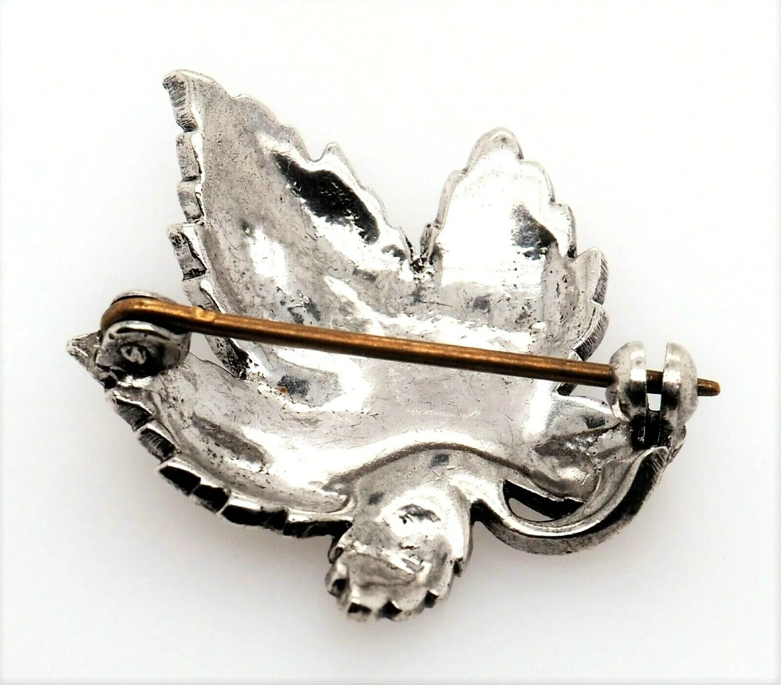 Marcasite Sterling Silver Leaf Brooch