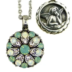 Mariana Guardian Angel Crystal Pendant Necklace 23439 Pacific Opal Clear White Opal