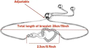 MASALADI To My Beautiful Daughter Infinity Heart Bracelet,Daughter Birthday Graduation Christmas gift