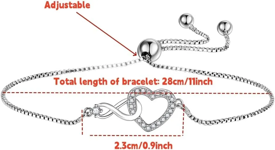 MASALADI To My Beautiful Daughter Infinity Heart Bracelet,Daughter Birthday Graduation Christmas gift