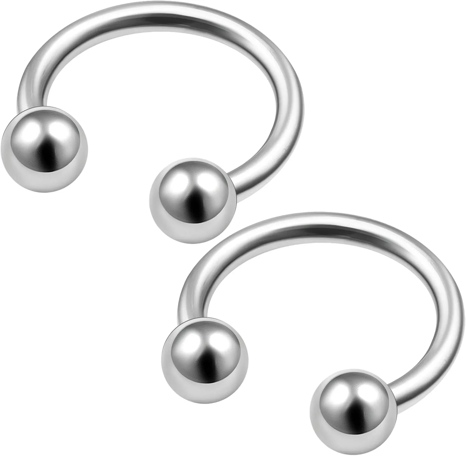 MATIGA 2Pcs Surgical Steel 20 gauge horseshoe barbell earring Piercing Jewelry Cartilage Lip Tragus Nose Helix 3mm Ball More Choices