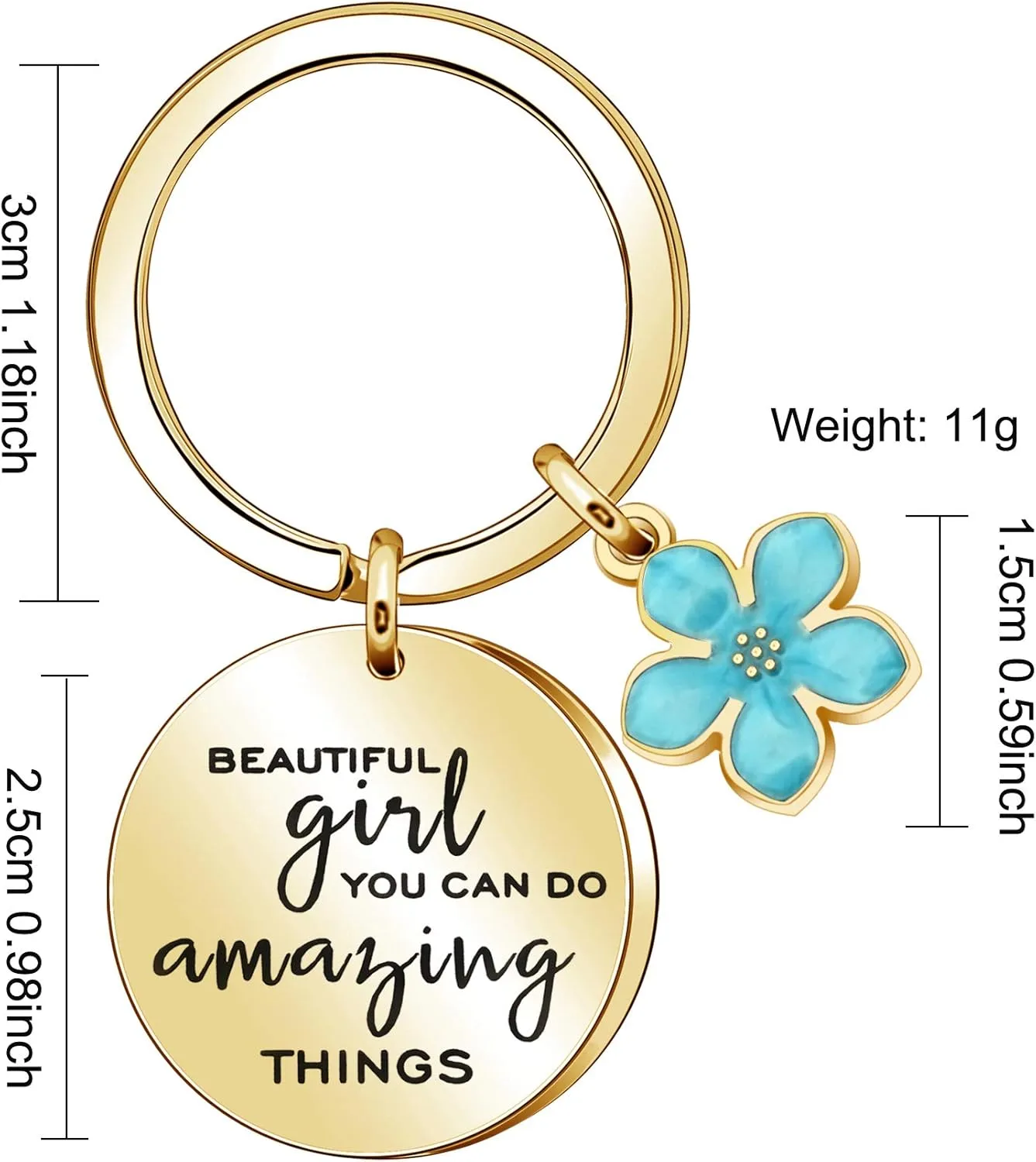 Maxforever Inspirational Gift Beautiful Girl You Can Do Amazing Things Keychain Keyring Encouragement Gifts for Women Girls