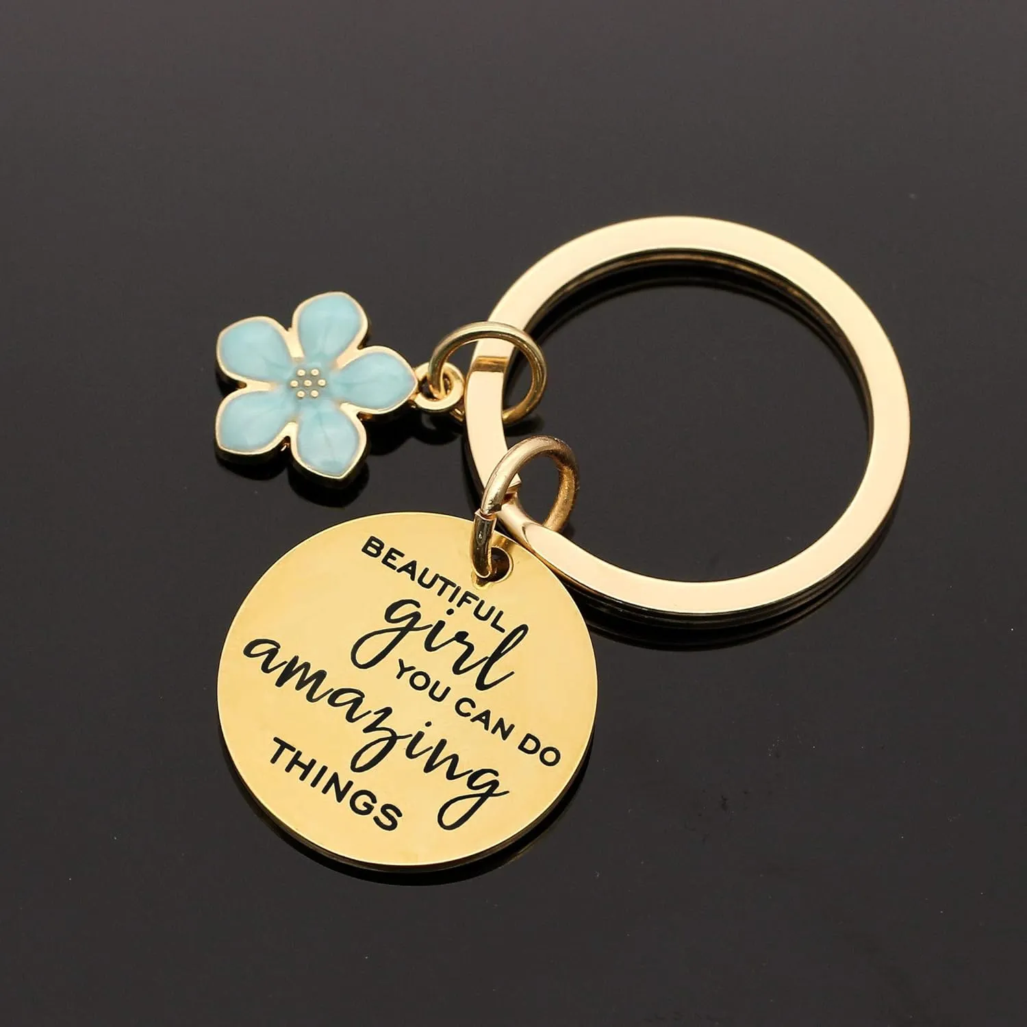 Maxforever Inspirational Gift Beautiful Girl You Can Do Amazing Things Keychain Keyring Encouragement Gifts for Women Girls