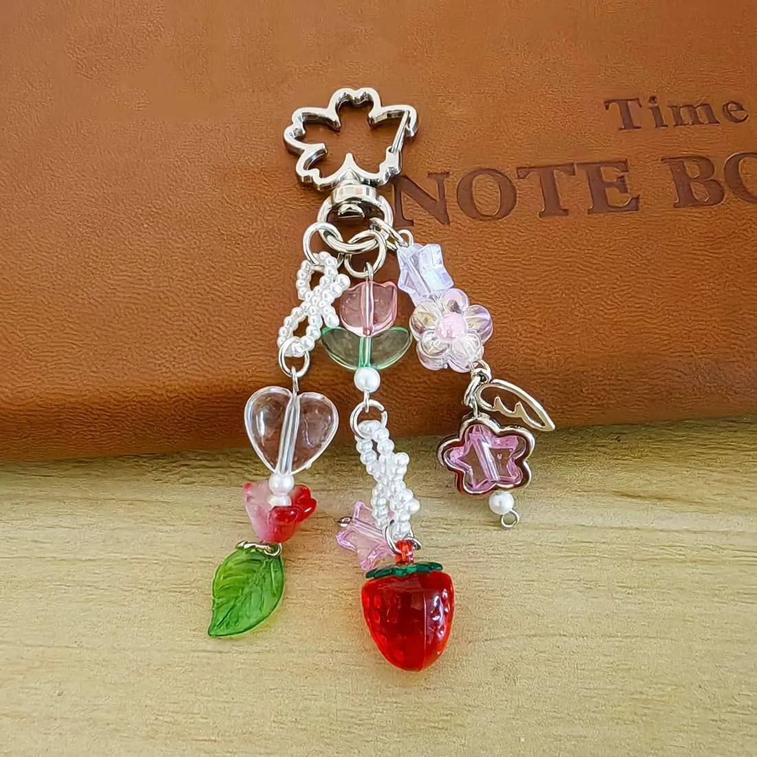 Meimimix Y2K Aesthetic Strawberry Star Charms Keychain For Women Girls Bag Purse Backpack Wallet Keyring Accessories